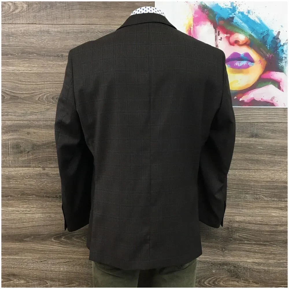 PRONTO UOMO Mens Blazer Sport Coat Casual Jacket Size 48R Two‎ Button Wool Suit